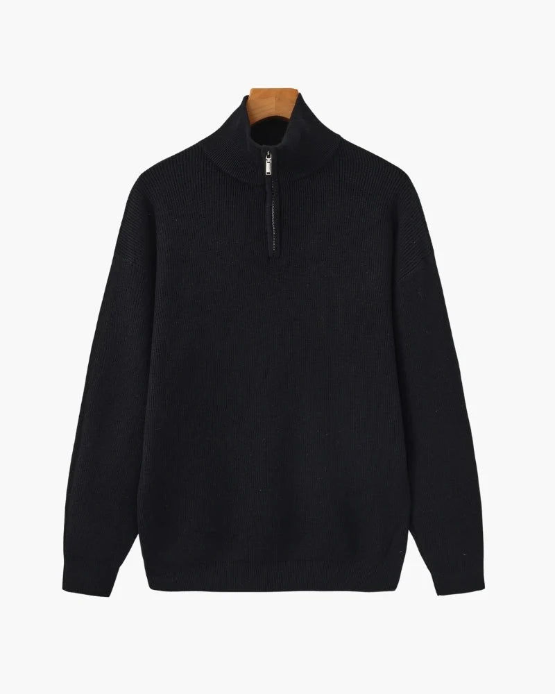 Hanorac Bărbătesc Slim Fit | Pulover Confortabil cu Fermoar Pe Jumătate 0
