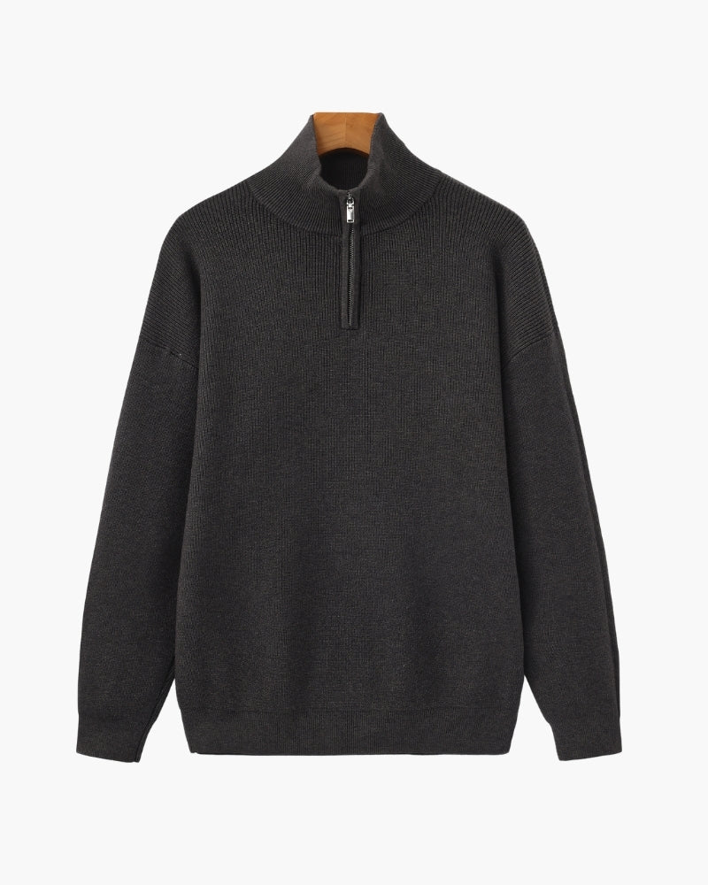Hanorac Bărbătesc Slim Fit | Pulover Confortabil cu Fermoar Pe Jumătate 9