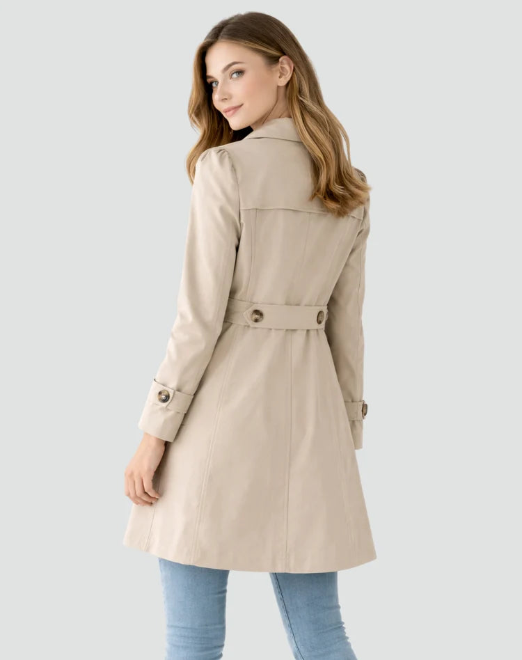 Jachetă trench femei cu croială slim fit și rever clasic 4