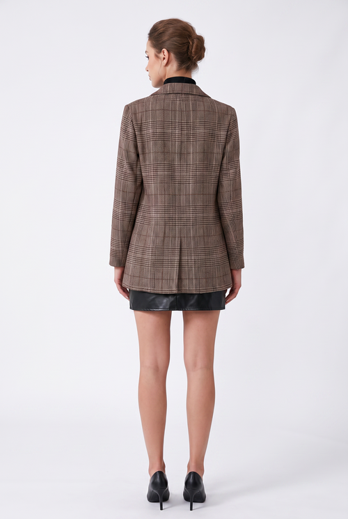 Blazeri dama în carouri | Croială slim fit pentru birou și casual