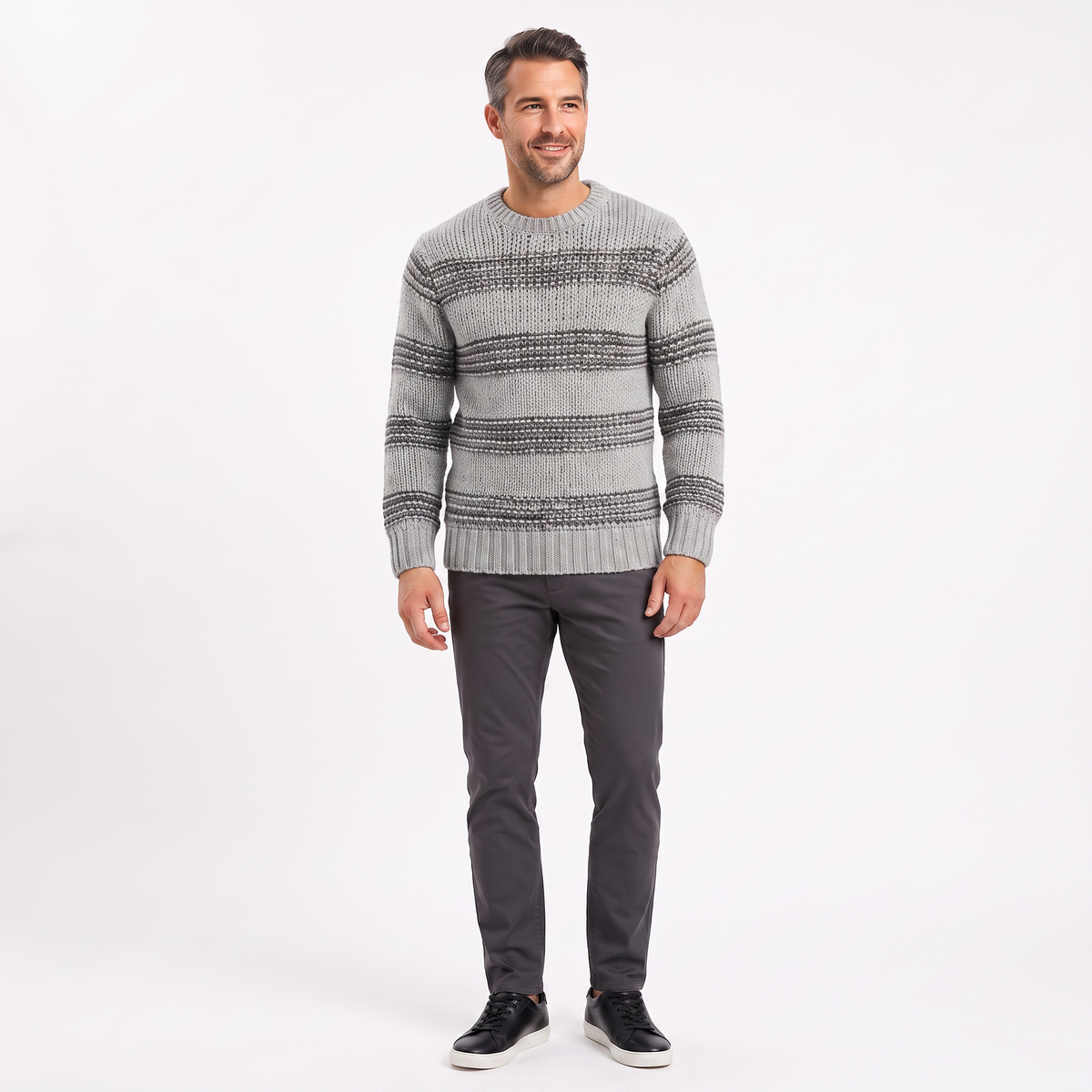 Pulover bărbațesc tricotat cu gât rulou | Confort și stil casual